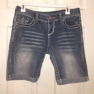 Light blue jean shorts